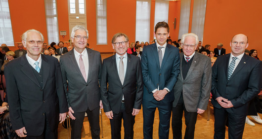 Prof. Rudy Leon De Wilde, Prof. Griffka, Prof. Lazovic, Prof. Ettinger, Dr. Lange, M. Winkler /Foto: Lukas Lehmann